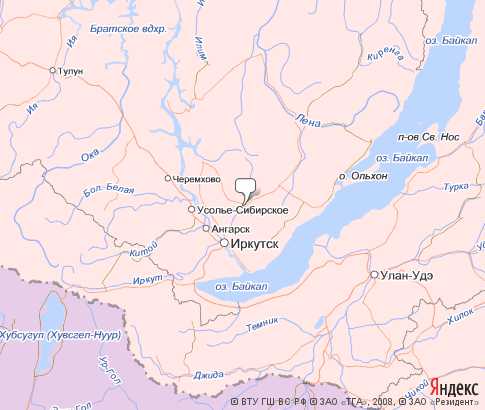 Карта: Усть-Ордынский Бурятский