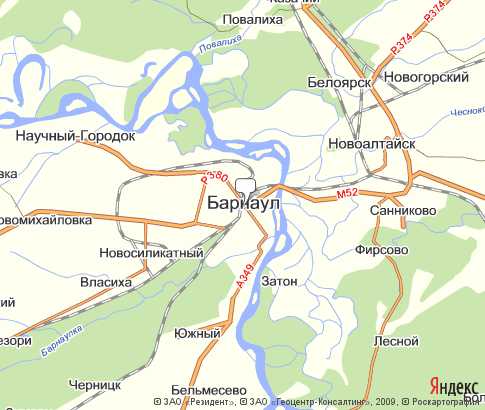 г. Барнаул - карта, Алтайский край