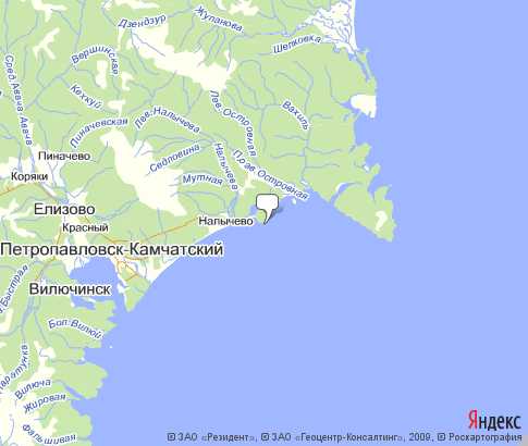 Елизовский район - карта, Камчатский край , Дальневосточный федеральныйокруг