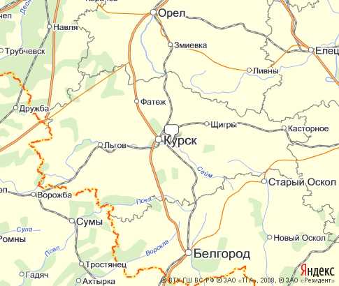Карта: Курская
