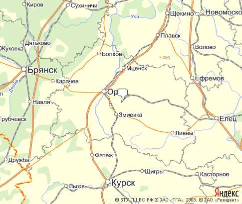 Карта: Орловская
