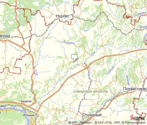 Карта похвистнево самарской области
