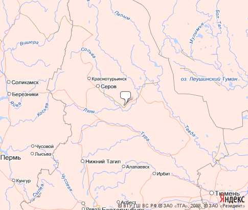 Карта: Свердловская