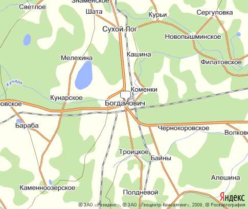 Карта: Богданович