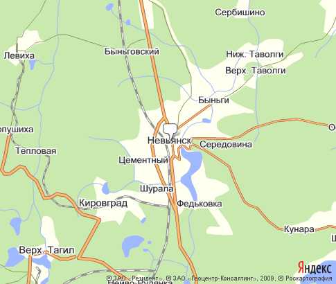 Карта: Невьянск